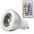 LED spot 45°,GU10, 3W, 230V, RGB Színváltós, távirányítós