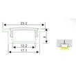 Led ALU profil Alp-001 eloxált opál Led ALU profil Alp-001 eloxált opál