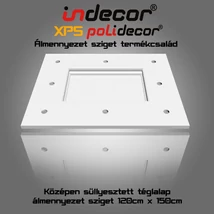 T-150x120 téglalap álmennyezet sziget