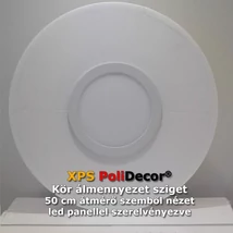 50 cm-es kör álmennyezetsziget Ledszalaggal, 18W-os LED panellel