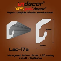  Lec-17A Mennyezeti rejtett világítás díszléc