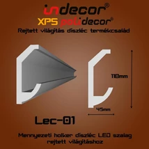 Lec-01 Mennyezeti rejtett világítás díszléc