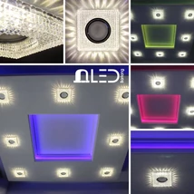  Különleges álmennyezet sziget NÉGYZET (120x120cm) Komplett, RGB + spot keret világítással !!!