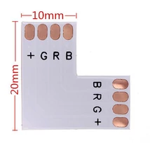 RGB LED szalaghoz sarokelem 10mm forrasztható  RGB LED szalaghoz sarokelem 10mm forrasztható