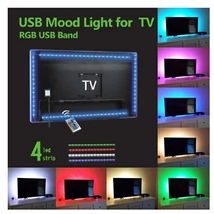 TV HÁTTÉRVILÁGÍTÁS RGB SZETT USB CSATLAKOZÁSSAL, TÁVIRÁNYÍTÓVAL