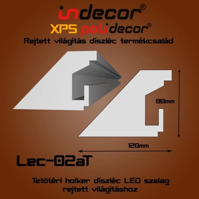 Lec-02AT Tetőtéri rejtett világítás díszléc 80x120 (02/A-T)