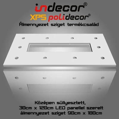 T-180x90-LP-F Téglalap álmennyezet sziget