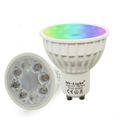 LED spot 25°,GU10, 4W, RGB-CCT LED lámpa ,színváltós, állítható fehér színárnyalat,  
