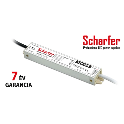 Scharfer Vízálló LED tápegység 12 Volt (20W/1.67A) IP67