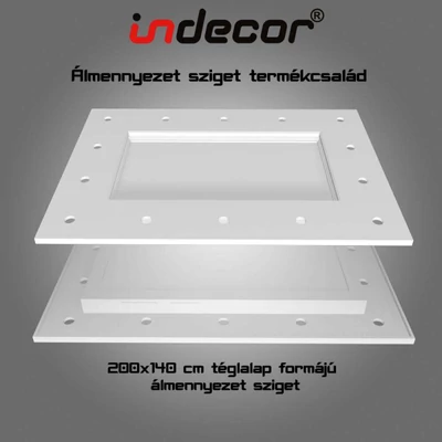 T-200x140 téglalap álmennyezet sziget