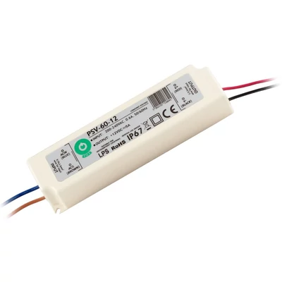 Tápegység LED szalagokhoz 60W, 12V, 5A, IP67