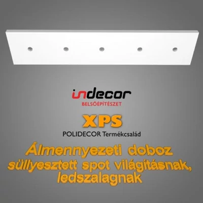 POL-MD-02 XPS Mennyezeti dobozolás spot világításnak, LED szalagnak 43x200cm