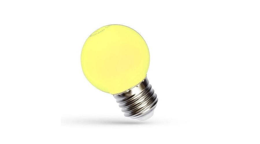 LED Kisgömb E27 230V 1W sárga