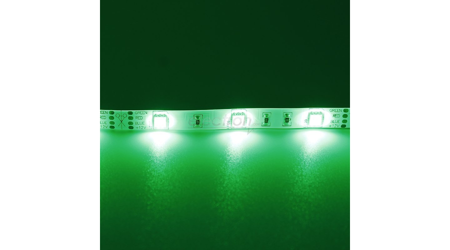 LED szalag, 5050, 30 SMD/m, nem vízálló, zöld fény